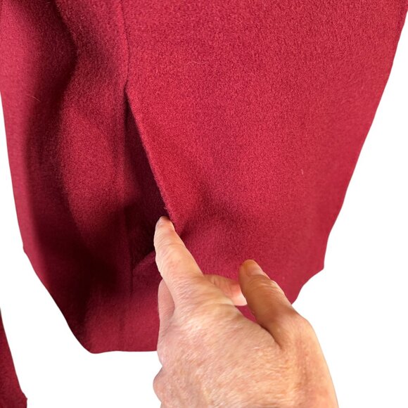Talbots Petites burgundy wine long sleeve collared wool open jacket blazer SP - Picture 6 of 8